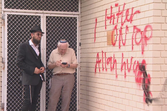 Synagogue president Dr George Foster (right) is the son of Holocaust survivors. 