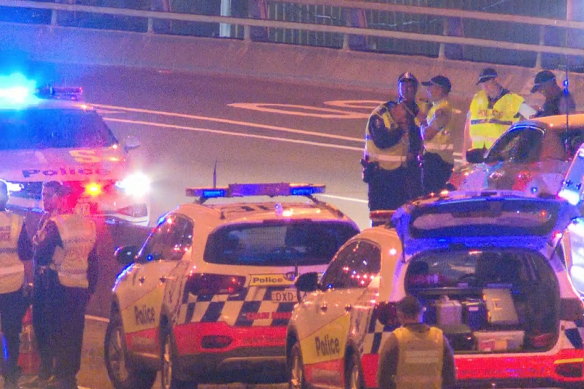 The crash on the Anzac Bridge late on Friday night.