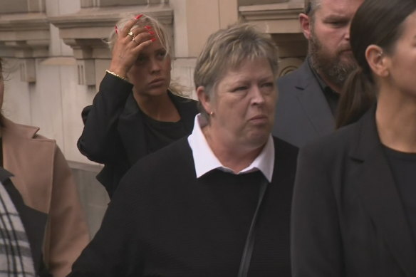 The mother of Luke Francis, Michelle Harris, outside the Supreme Court on Monday.