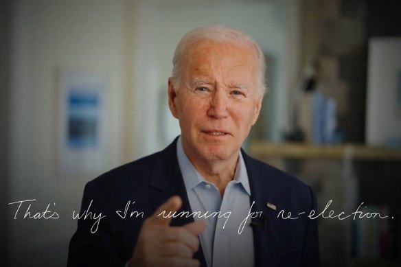 US President Joe Biden launches his campaign for re-election in 2024 on YouTube.