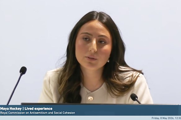 Maya Hockey testifies about antisemitic comments from fellow school students at school and about how she hid her identity. 
