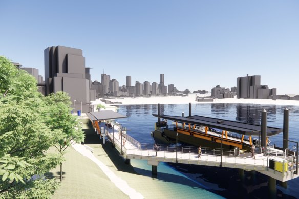 Artist’s impression of the Mowbray Park ferry terminal, which will be redeveloped next.