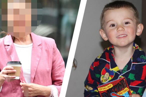 The foster mother of William Tyrrell (who cannot be identified) outside court on Friday.