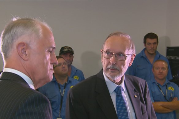 CEA founder Ian Croser with then-prime minister Malcolm Turnbull in 2016.