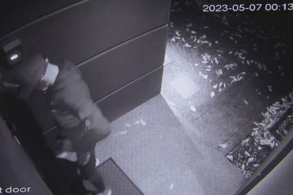 CCTV footage of a person at the scene of the Taylors Hill shooting.