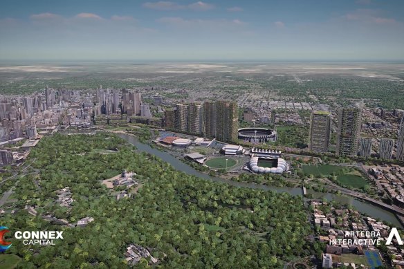 The plans involve a string of apartment blocks above the rail lines between Flinders Street and South Yarra stations.