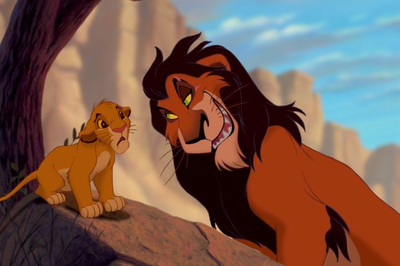 The evil character of Scar in the Lion King.