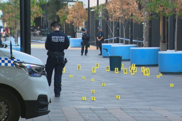 Three separate crime scenes have been established after a barbershop in Mount Druitt was sprayed with bullets overnight on Thursday. 