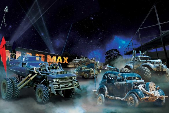 Mad Max Fury Road fuses live performance, projections and pyrotechnics.