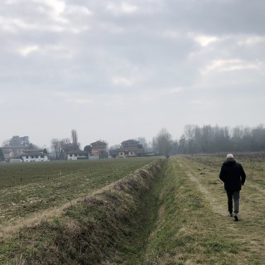 Giuseppe Masheroni walks back to the town of Zorlesco. 