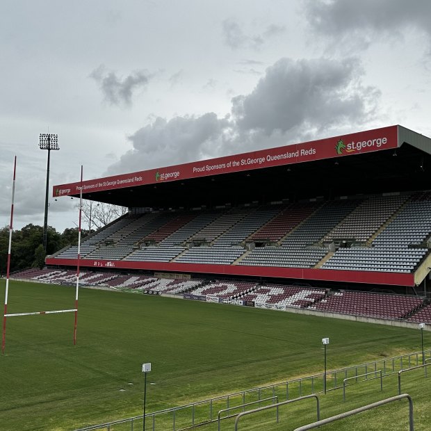 Ballymore’s eastern stand, which the Queensland government’s Stadiums Taskforce recommended be demolished.