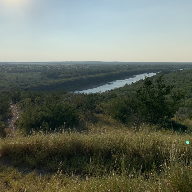 An untouched section of the Rio Grande river, which separates the US from Mexico.
