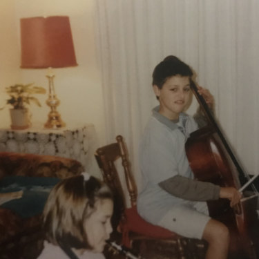 James Blatch at 12 learning the cello.