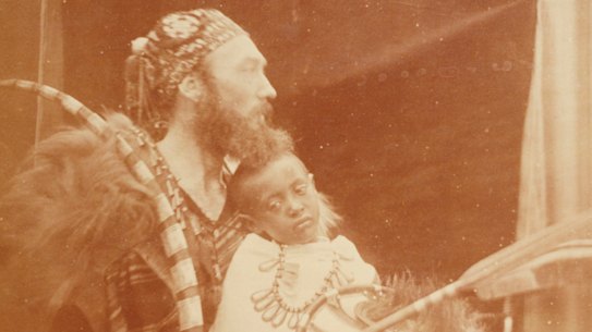 Prince Dejatch Alamayou (1861-1879), the son of King Theodore of Abyssinia with British Captain JC Speedy. Alamayou was an orphan and Captain Speedy became his guardian.