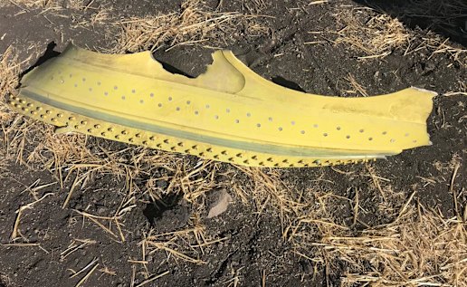 Wreckage from the Ethiopian Airlines flight that crashed south of Addis Ababa on Sunday.