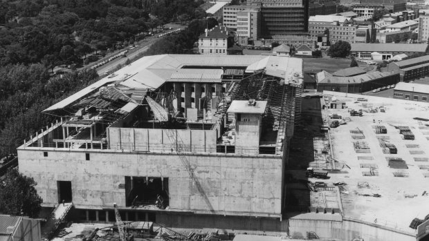 View of the construction at the NGV in 1967.