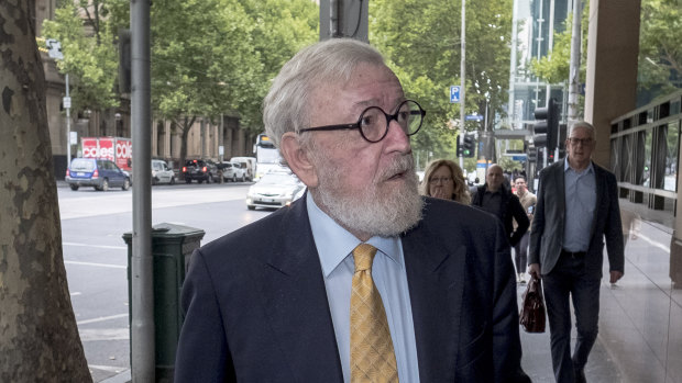 Robert Richter, QC, arrives at Melbourne Magistrates Court on Tuesday.