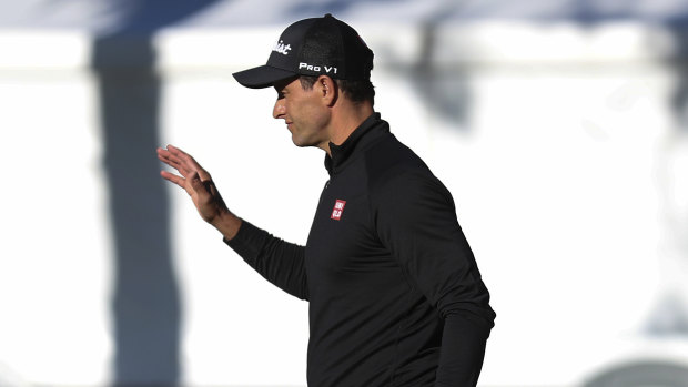 Contention: The final round will be a war of attrition, with Adam Scott sitting equal-second with 18 holes to play.