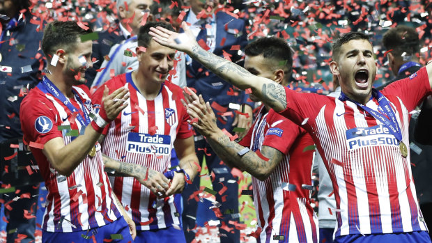 Bragging rights: Atletico Madrid enjoyed a rare European victory over their near neighbours.