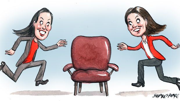 Race for the seat: Simonne Pengelly and Rose Jackson. Illustration: John Shakespeare  