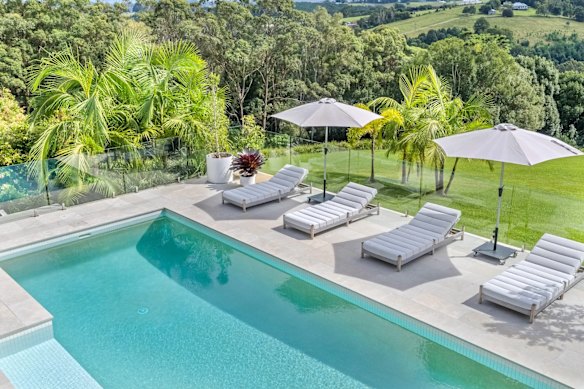 Tom Misner, a music engineer, is offloading his estate in the Byron Bay hinterland. The price guide for the property, which consists of four residences, is $12 million.