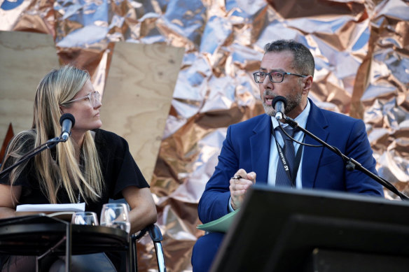 Sophie McNeill and Dr Ramzy Baroud at the Adelaide Writers’ Week.