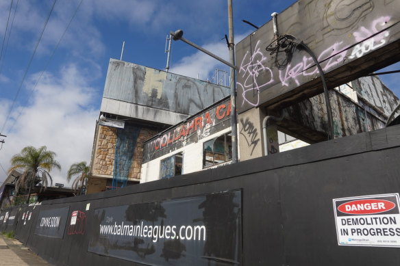 Demolition of the long-derelict Balmain Leagues Club finally got under way last year.