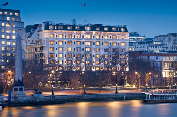 The Savoy Hotel near Trafalgar Square. An Art-Deco office close to the hotel supports the King’s royal fiefdom through the Duchy of Lancaster.