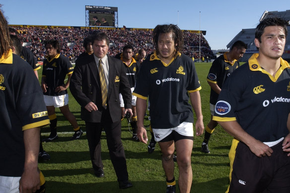Tana Umaga, right, and coach Dave Rennie during their time with Wellington.