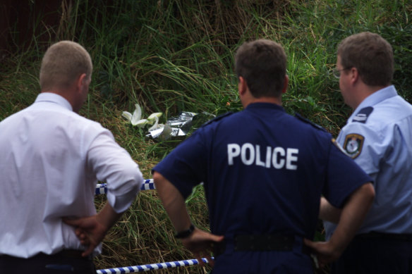A white lily left in the long grass after the 2001 murder of Courtney Morley-Clarke.