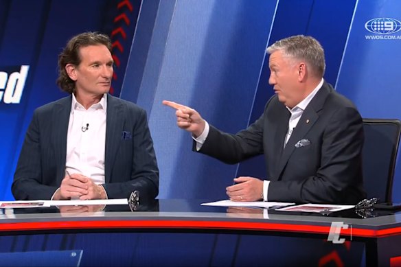 Eddie McGuire, right, has hosted Footy Classified since 2020.