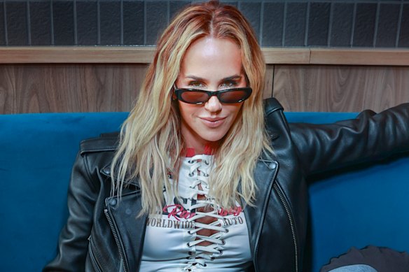 Stylist Pip Edwards ahead of the Tequila Don Julio 1942 party at Marmont restaurant as part of the Grand Prix.