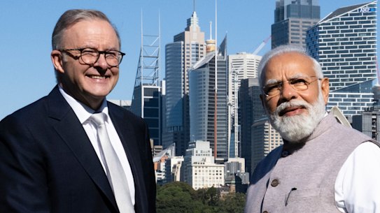 Prime Minister Anthony Albanese and Indian Prime Minister Narendra Modi on Wednesday.
