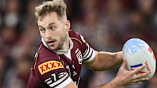 Queensland halfback Sam Walker shapes to pass.