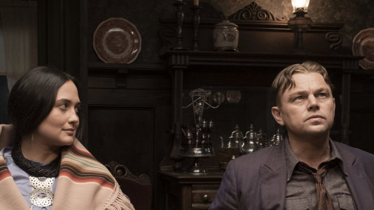 Leonardo DiCaprio and Lily Gladstone in Martin Scorsese’s Killers of the Flower Moon.