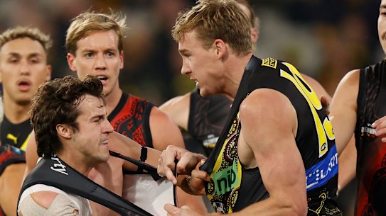 Richmond’s Tom Lynch.suffered a hamstring injury after a fiery start