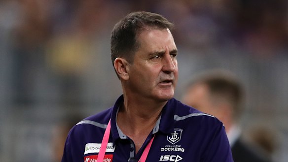 Fremantle coach Ross Lyon was spotted at lunch with Carlton list manager Stephen Silvagni in Carlton on Tuesday.