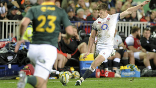 The accumulator: Owen Farrell adds another penalty to what was a 20-point haul for England.