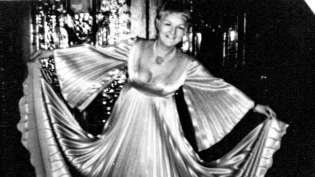 Shirley Finn wearing the dress in which she was found murdered.