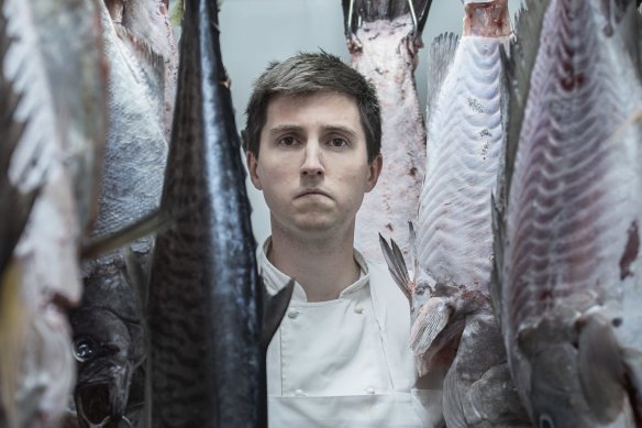 “Fish butcher” Josh Niland serves Murray cod at his Sydney restaurant.