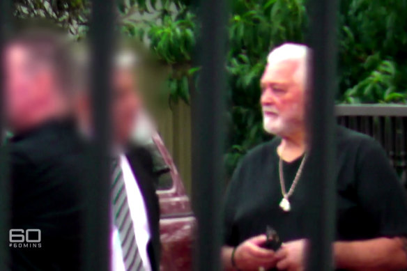Mick Gatto attends the funeral of the father of a former CFMEU boss. 