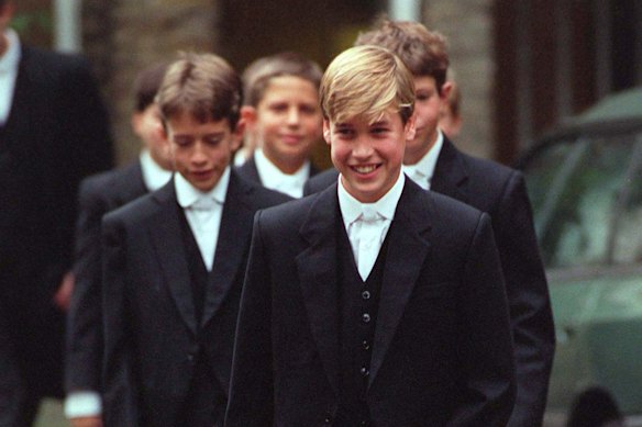 Prince William on his first day at Eton in 1995.