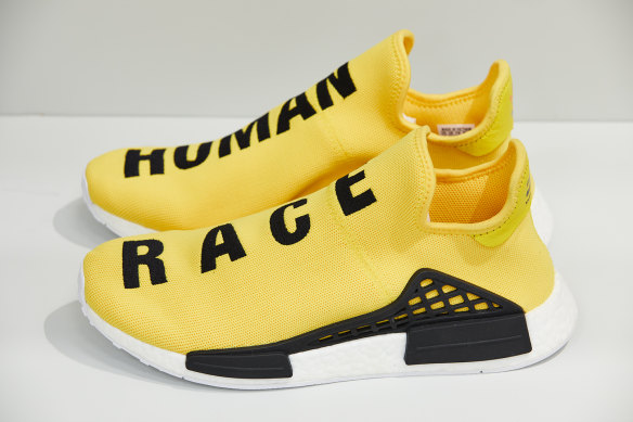 Adidas NMD HU Pharrell Human Race “Yellow” (2016) make an artistic statement.