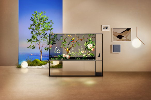LG’s OLED T transparent TV.