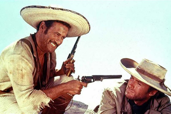 In Ennio, Bruce Springsteen explains why he always opens his stadium concerts with the wolf-howl inflected opening bars of Morricone’s score for Leone’s The Good, The Bad and the Ugly (1966).