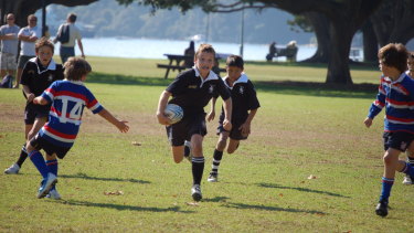 Young gun: Cameron Murray playing rugby for Coogee Blacks at Rushcutters Bay.