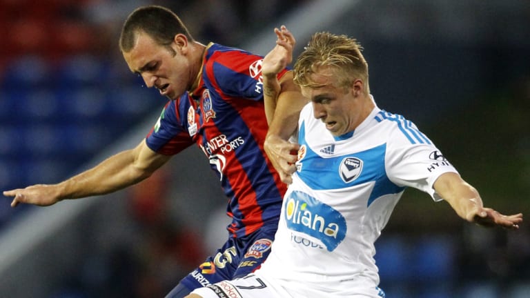 Late addition: Former Melbourne Victory player James Jeggo (right) has been called into Graham Arnold's squad.