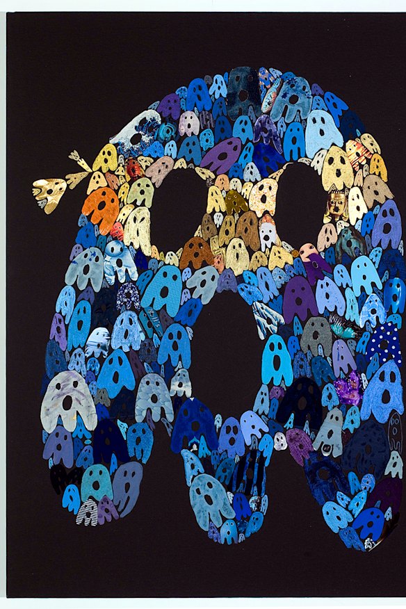 Work by Sydney-based artist Nell: blue and gold ones without number (coming and going) 2008. 