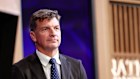 Shadow Treasurer Angus Taylor delivers his post-budget reply at the National Press Club in Canberra.