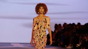 Ngali on the Indigenous Fashion Projects runway at Afterpay Australian Fashion Week 2022. 